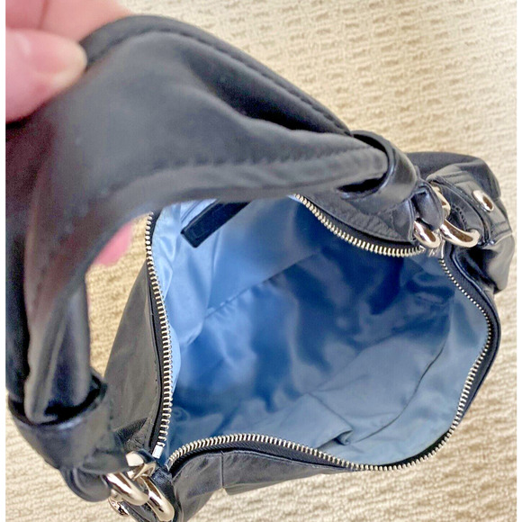 COACH Kristin New York Black Leather Satchel Shoulder Bag Purse Silver Hardware - Picture 10 of 12